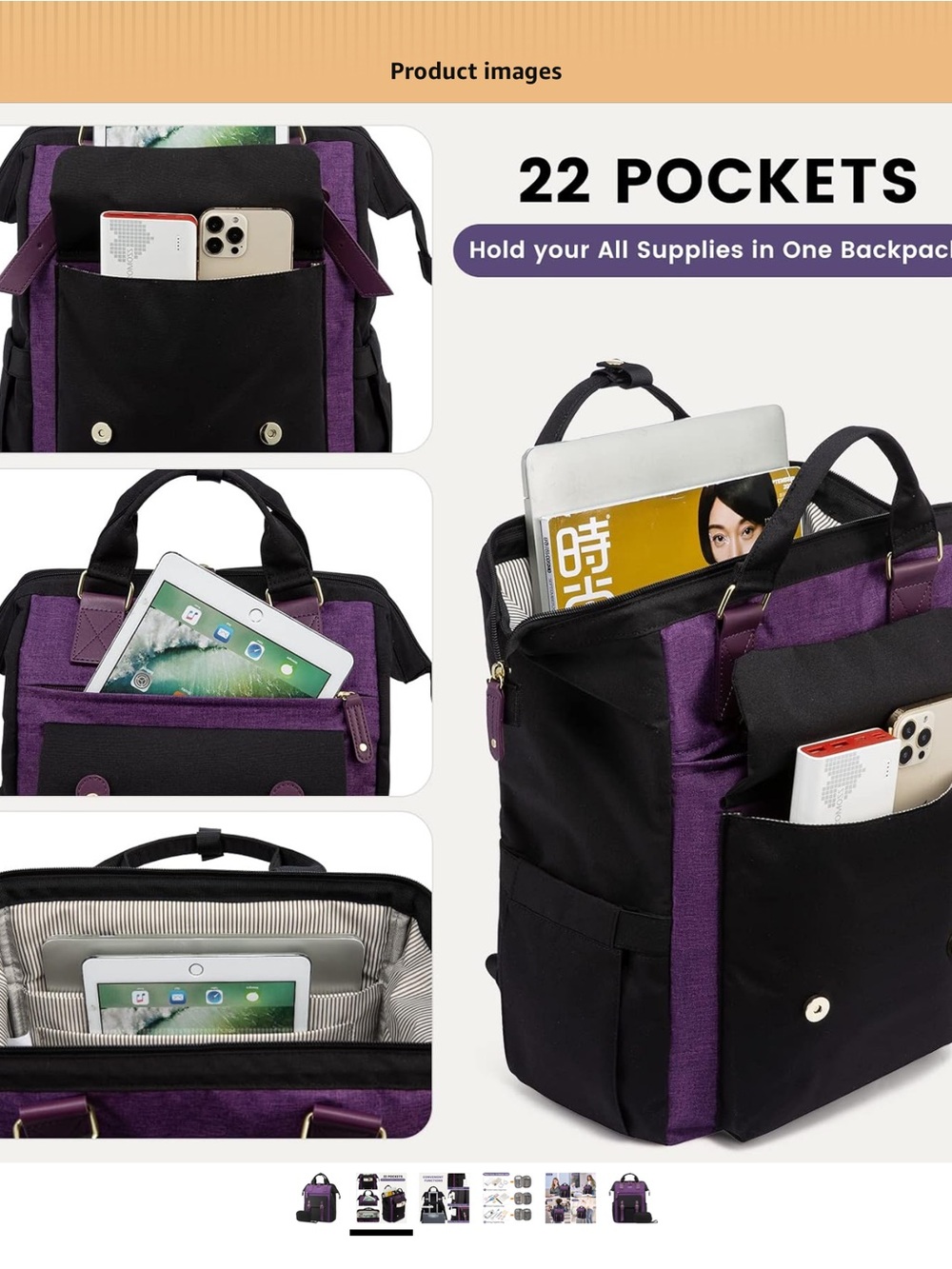 LOVEVOOK Laptop Backpack for Women, Work Travel Laptop Backpack